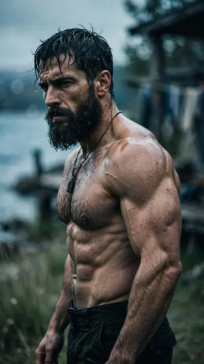 Cinematic film still of a person [matching my uploaded reference photo] in a raw, gritty, outdoor environment. The style is ultra- , captured with a