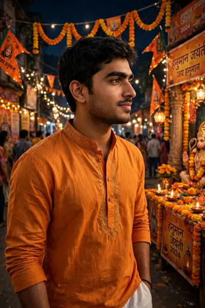 Ultra-realistic cinematic portrait of a young Indian man (use my exact face, 100% accurate match), close-up waist-up framing with the subject