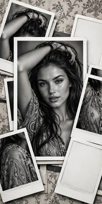 Transform this image into a DSLR-quality shot resolution Ultra-hyperrealistic Artistic black-and-white portrait of a confident young woman (same face