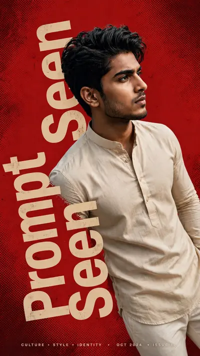 Men: Create a modern graphic design poster featuring a selective color effect. The subject is a portrait of a young man (character in the uploaded