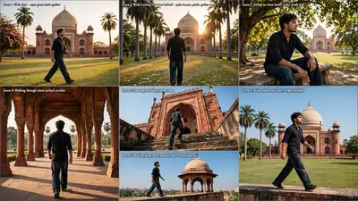 "A cinematic ultra-realistic video (16:9) of a young man wearing a baggy relaxed-fit denim jeans and a stylish premium fitted shirt, walking and