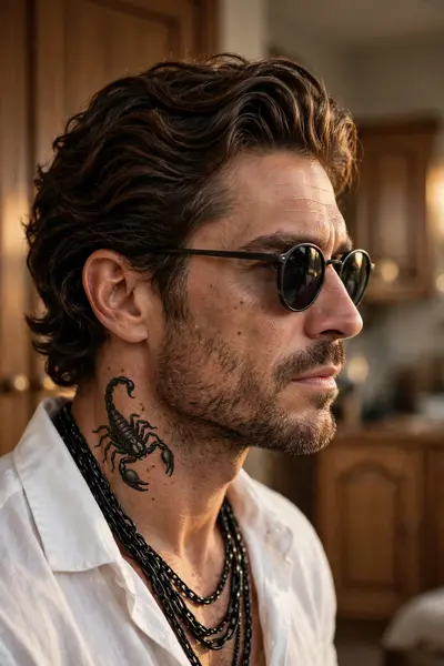 A rugged, stylish man with Face with the face from the uploaded image, keeping the facial features exactly the same. and voluminous wavy hair styled