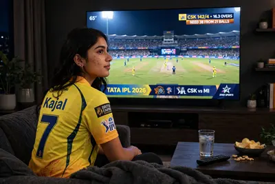 Generate , high-resolution images of an 18-year-old female donning a Chennai IPL jersey featuring the name "Kajal" and the number "7" emblazoned upon