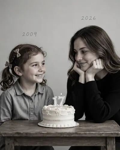 Using the images I'm going to upload to create a soft, emotional, black and white art. Let the formation be as follows: On the left: a child version