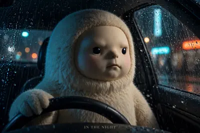 The steering wheel with a serious expression, his face partially shadowed. Replace the driver’s face with the face from the uploaded image, keeping