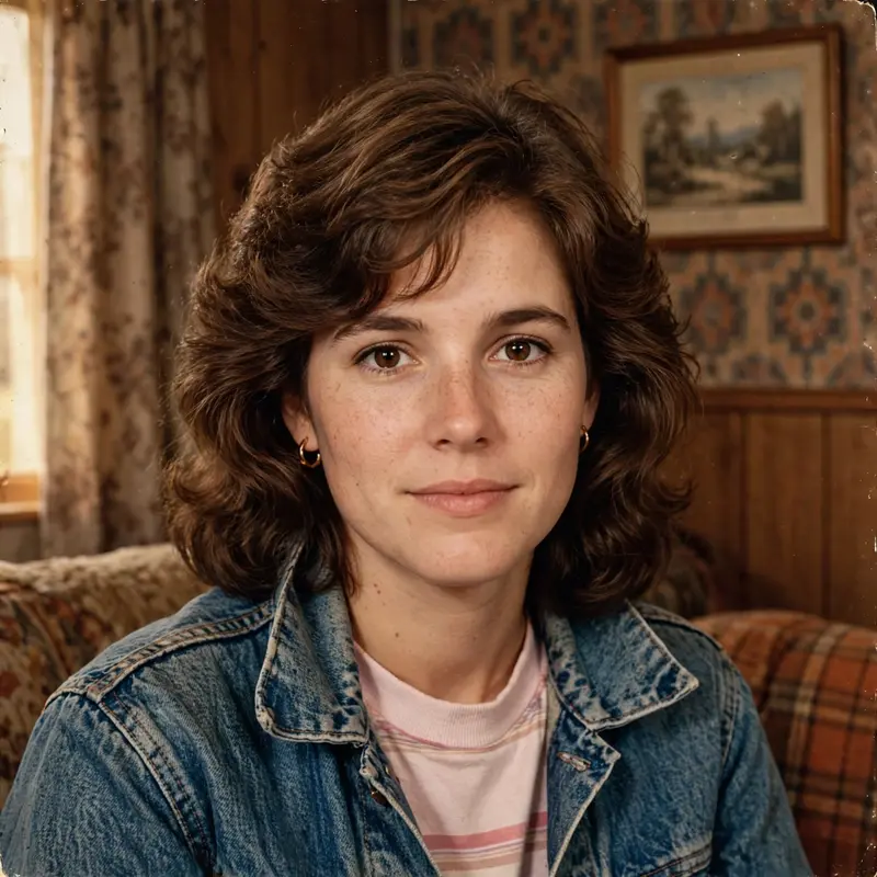 Transform my uploaded photo into an authentic 1980s retro look. Keep my exact face, facial features, skin tone, expression, body shape, and identity