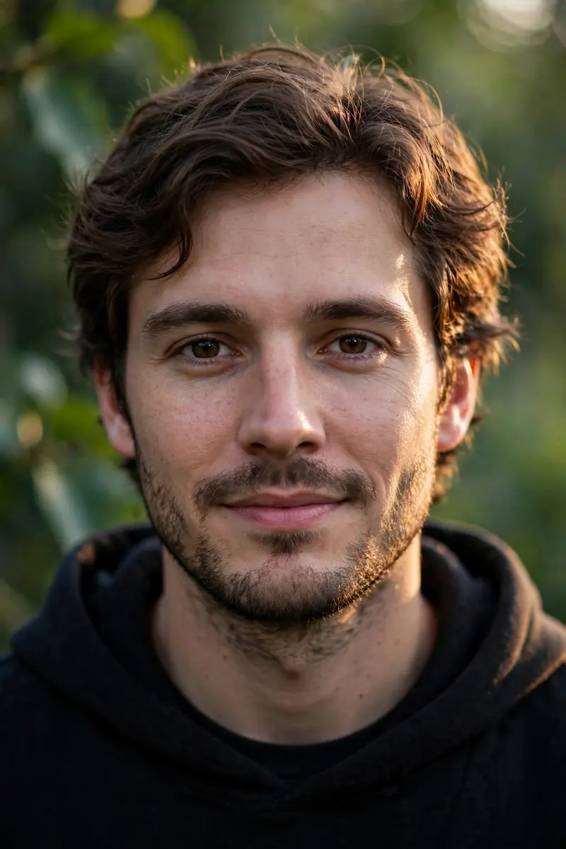 Enhance the portrait while strictly preserving the subject's identity with accurate facial geometry. Do not change their expression or face shape