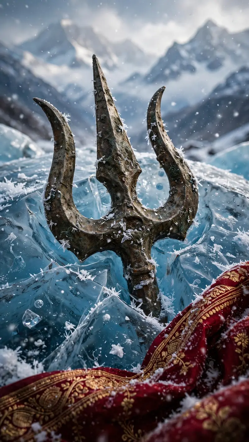 Create a 10-second cinematic high-fantasy Indian mythology video in 9:16 vertical format, 1080x1920, 24fps. Use OmniFlash. Use the provided female