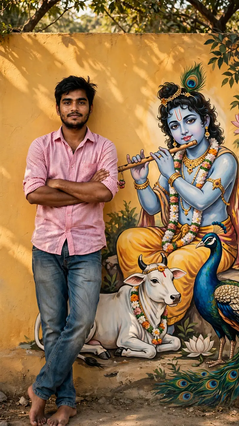 Shot: Use the uploaded reference image as the only facial identity reference. Preserve the young Indian man’s exact face, facial structure, eyes