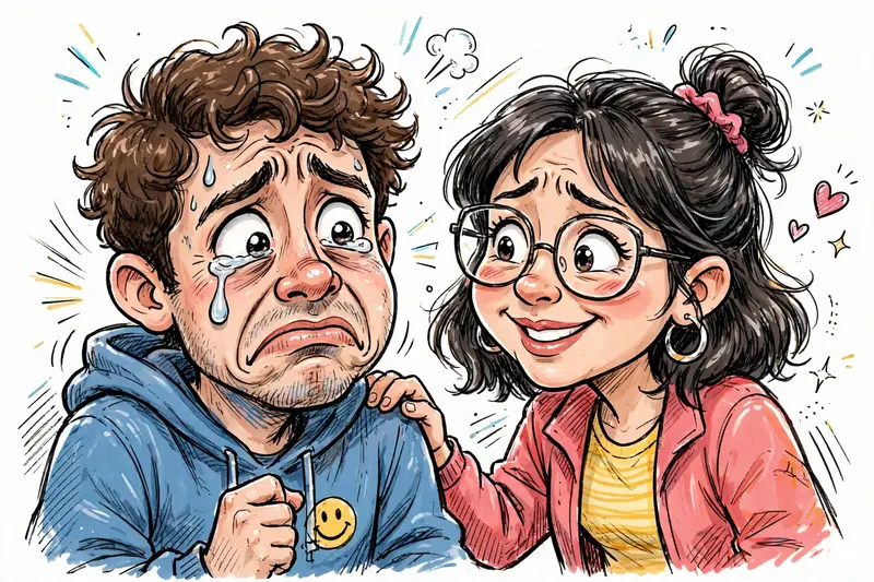 Convert this image into a funny sketch cartoon effect with expressive ink-style outlines and exaggerated but recognizable faces. Use vivid digital