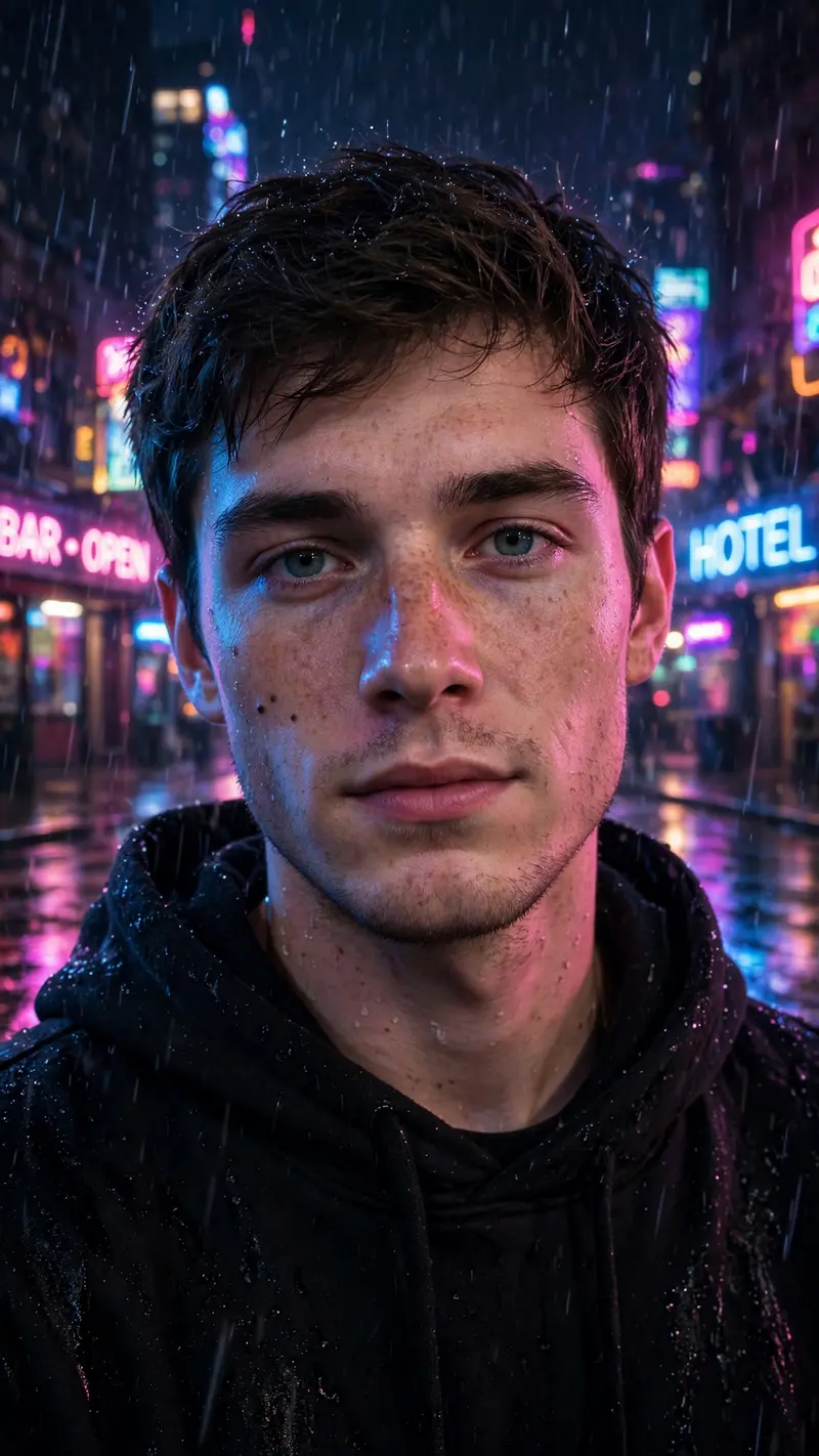 Reference my uploaded photo for my exact face, skin tone, and features. Nothing about my identity should change. Create a cinematic portrait of me at