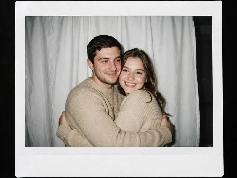 Take a photo with a Polaroid camera. The photo should look like a normal snapshot, without any clear main subject or props. It should have a slight