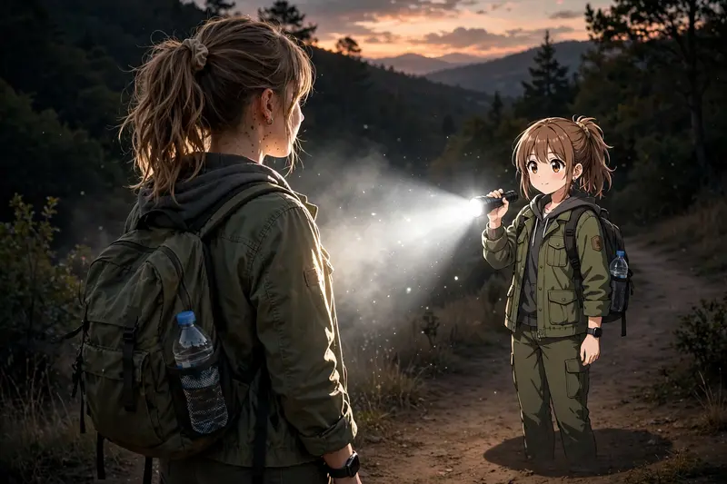 Transform the uploaded photo into a cinematic real-life and anime fusion scene. Keep the main subject completely recognizable, preserving their