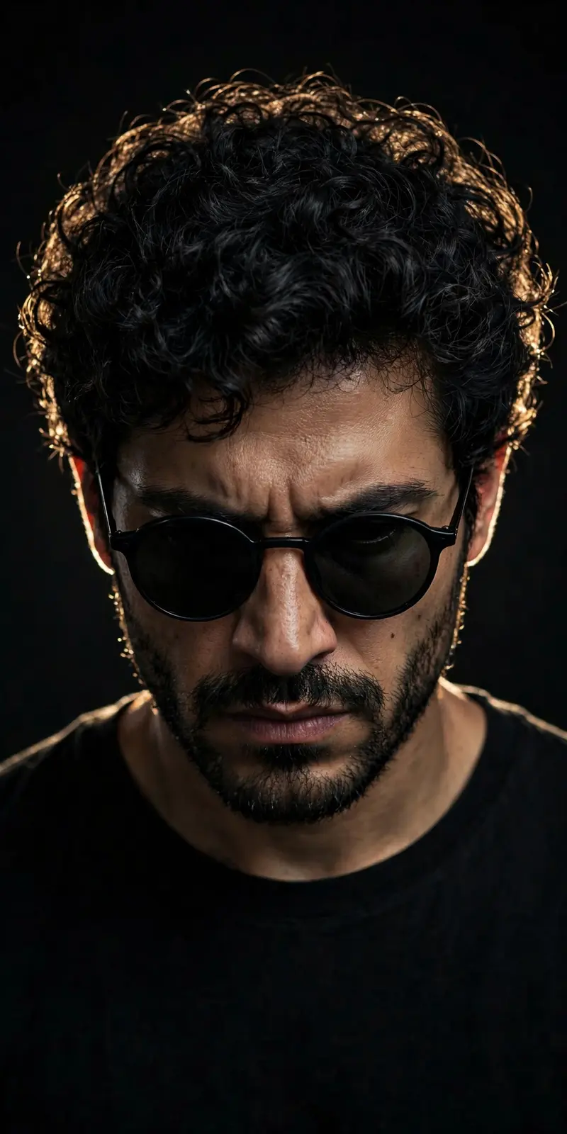 Ultra-realistic cinematic studio portrait of the SAME person from the reference image, 100% face match, identical facial structure, jawline, beard