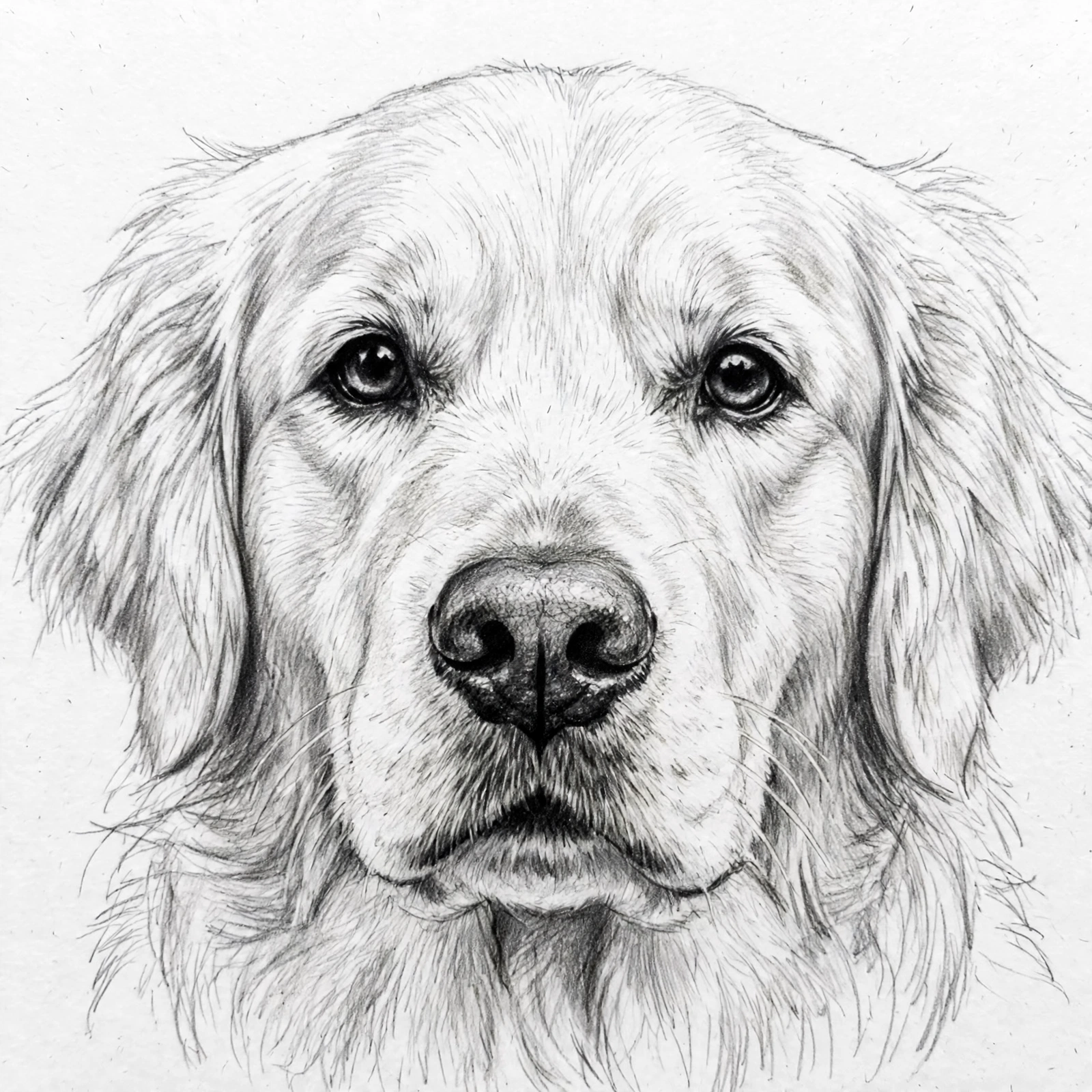 Pencil sketch portrait drawing, detailed graphite sketch art style